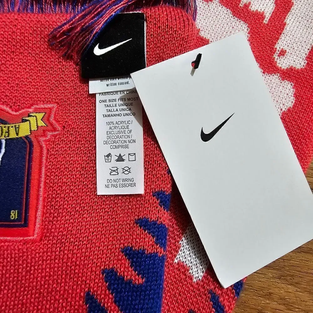 Nike A.F.C. Richmond Ted Lasso Scarf Football Is Life Swoosh Blue Red Logo New
